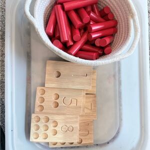 Montessori number sorting pegs